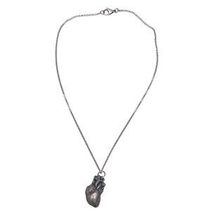 HEART ORGAN Heart Pendant Necklace Silver Tone 18 Inches Lobster Closure